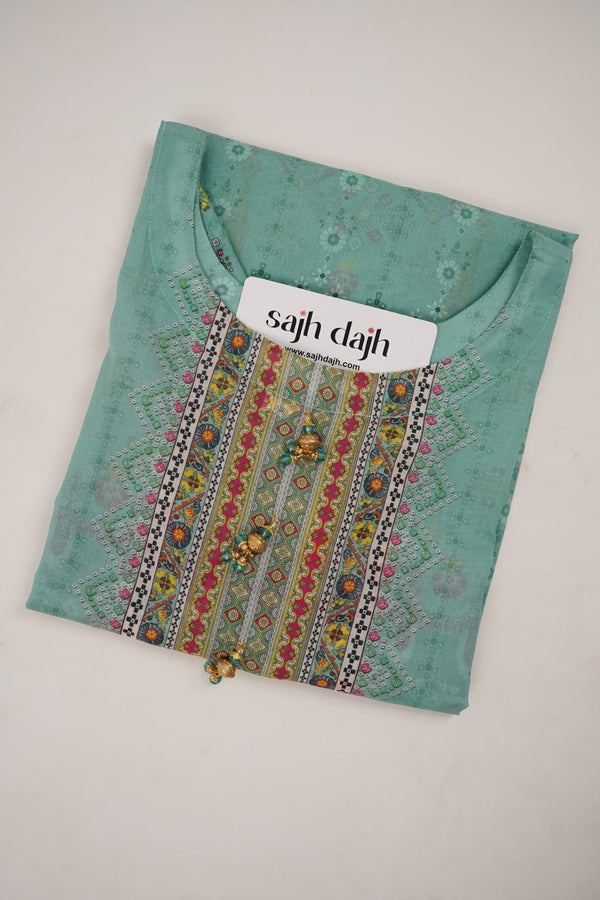 Sajh Dajh Budget Wear Kurti - Digital Printed Lawn Shirt