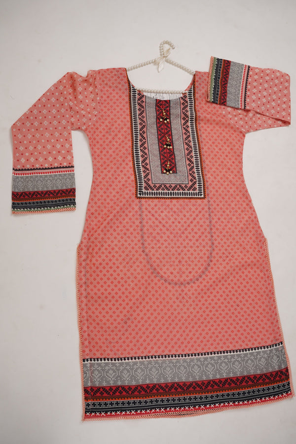 Sajh Dajh Budget Wear Kurti - Digital Printed Lawn Shirt