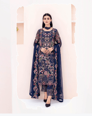 Sajh Dajh Exclusive Branded Chiffon - Full Chiffon Suit with Chiffon Dupatta - Ready to Wear