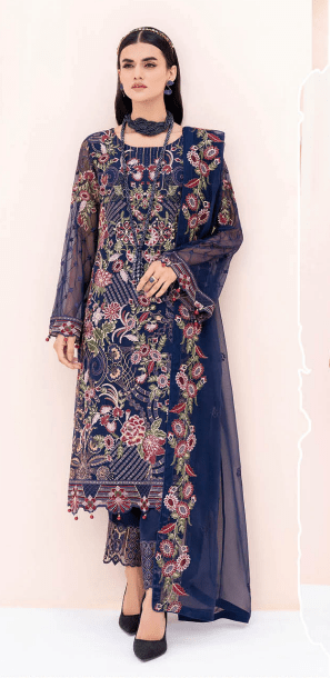 Sajh Dajh Exclusive Branded Chiffon - Full Chiffon Suit with Chiffon Dupatta - Ready to Wear