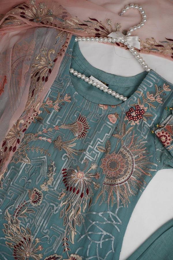 Sajh Dajh Exclusive Branded Chiffon - Full Chiffon Suit with Chiffon Dupatta - Ready to Wear - D10