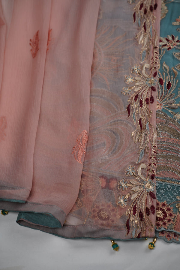 Sajh Dajh Exclusive Branded Chiffon - Full Chiffon Suit with Chiffon Dupatta - Ready to Wear - D10