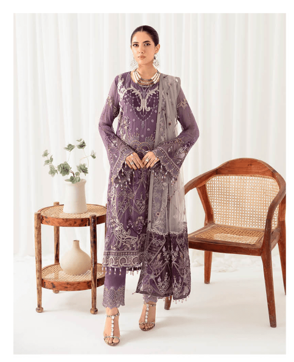 Sajh Dajh Exclusive Branded Chiffon - Full Chiffon Suit with Chiffon Dupatta - Ready to Wear - D2