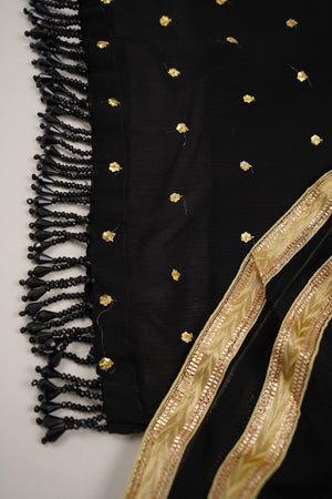 Sajh Dajh Husan e Jahan - Luxury Chiffon Suit with Chiffon Dupatta and Gharara - Ready to Wear