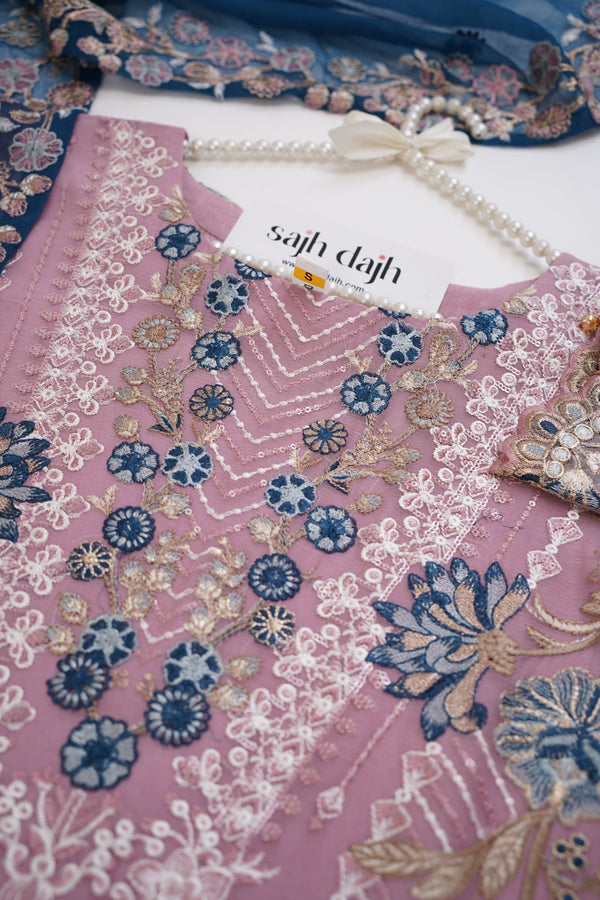 Sajh Dajh Husan e Jahan - Luxury Chiffon Suit with Chiffon Dupatta - Ready to Wear