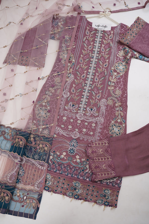 Sajh Dajh Husan e Jahan - Luxury Chiffon Suit with Chiffon Dupatta - Ready to Wear