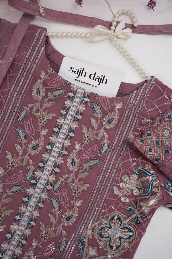 Sajh Dajh Husan e Jahan - Luxury Chiffon Suit with Chiffon Dupatta - Ready to Wear