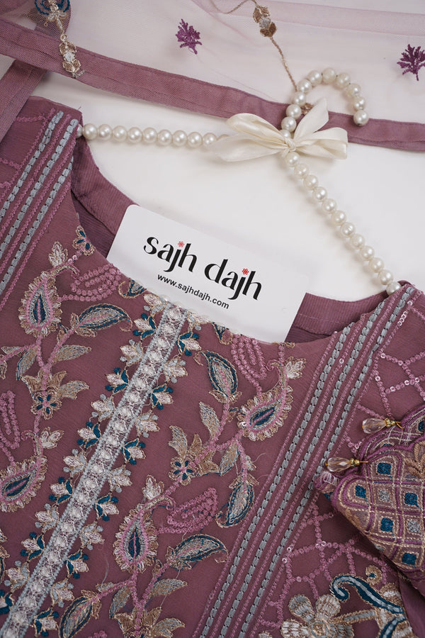 Sajh Dajh Husan e Jahan - Luxury Chiffon Suit with Chiffon Dupatta - Ready to Wear