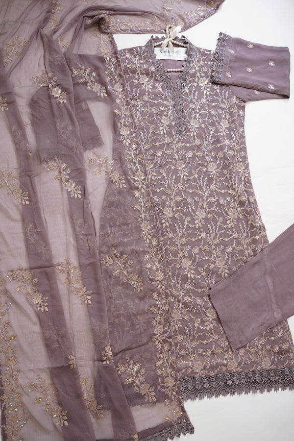 Sajh Dajh Husan e Jahan - Luxury Chiffon Suit with Chiffon Dupatta - Ready to Wear