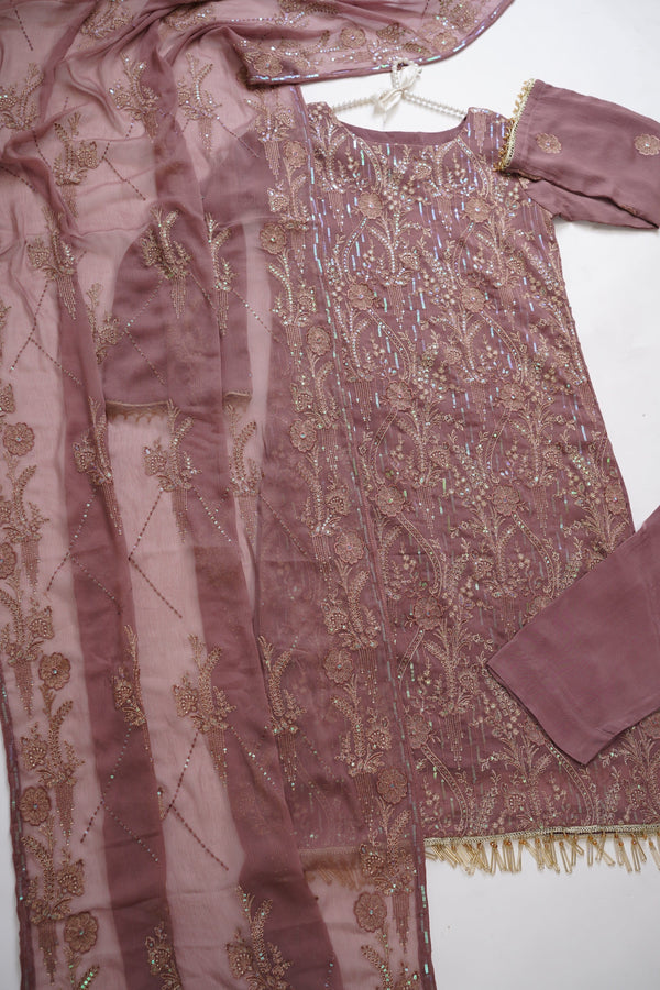 Sajh Dajh Husan e Jahan - Luxury Chiffon Suit with Chiffon Dupatta - Ready to Wear