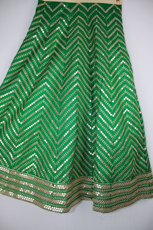Sajh Dajh Lenghy Green / Small Sitara Zarri Lengha