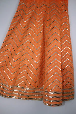 Sajh Dajh Lenghy Orange / Small Sitara Zarri Lengha