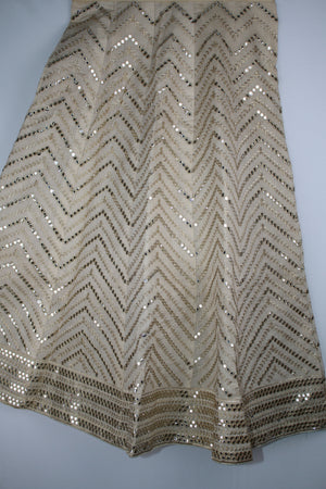Sajh Dajh Lenghy White / Small Sitara Zarri Lengha