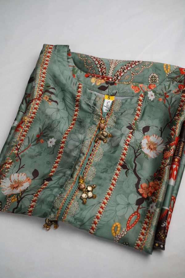 Sajh Dajh Luxe - Luxury Silk with Plazzo Bottoms and Silk Dupatta - Ready to Wear