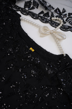 Sajh Dajh Luxury Formals - Kat Dana Heavily Embroidered Net (Long Shirts) - Ready to Wear - V1 - D1