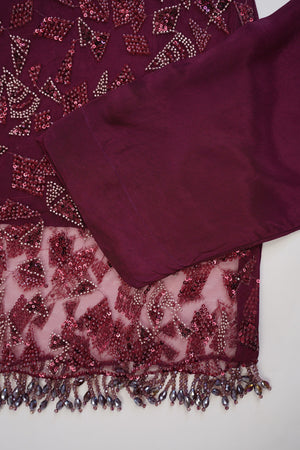 Sajh Dajh Luxury Formals - Kat Dana Heavily Embroidered Net (Long Shirts) - Ready to Wear - V1 - D3