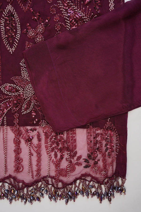 Sajh Dajh Luxury Formals - Kat Dana Heavily Embroidered Net (Long Shirts) - Ready to Wear - V1 - D4