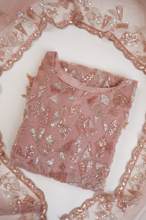 Sajh Dajh Luxury Formals - Kat Dana Heavily Embroidered Net (Long Shirts) - Ready to Wear - V1 - D5