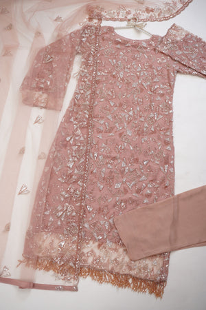 Sajh Dajh Luxury Formals - Kat Dana Heavily Embroidered Net (Long Shirts) - Ready to Wear - V1 - D5