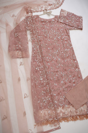 Sajh Dajh Luxury Formals - Kat Dana Heavily Embroidered Net (Long Shirts) - Ready to Wear - V1 - D5