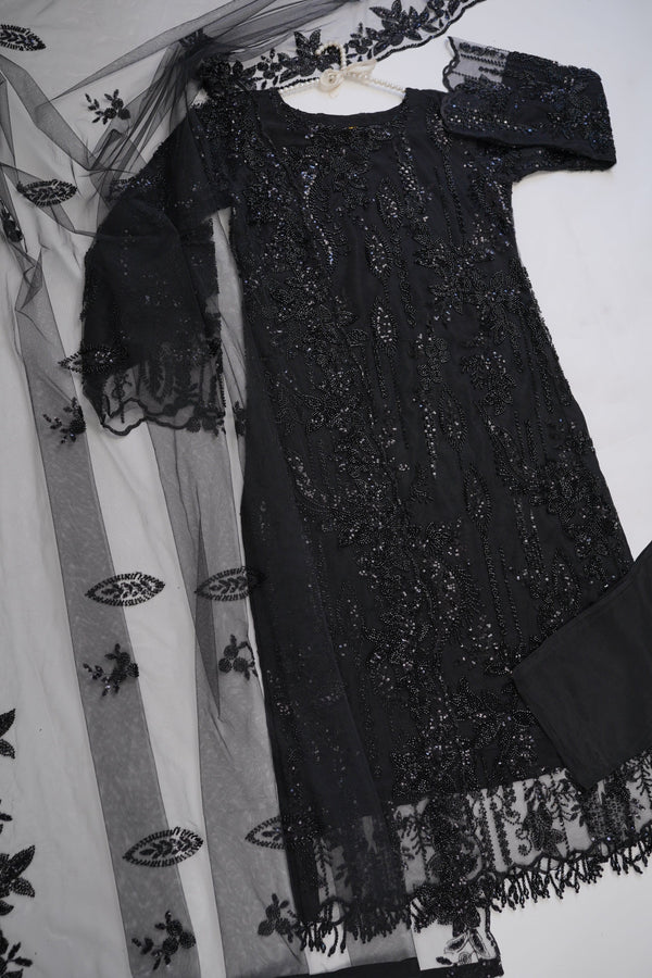 Sajh Dajh Luxury Formals - Kat Dana Heavily Embroidered Net (Long Shirts) - Ready to Wear - V1 - D6