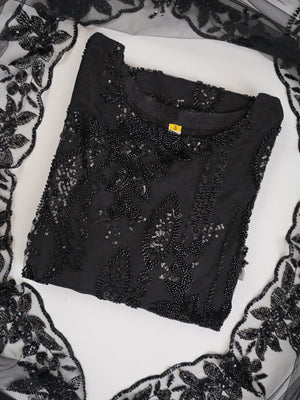 Sajh Dajh Luxury Formals - Kat Dana Heavily Embroidered Net (Long Shirts) - Ready to Wear - V1 - D6