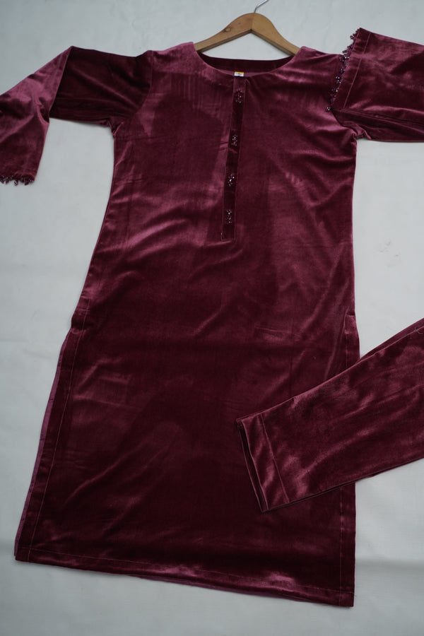 Sajh Dajh Minor Damaged - Velvet Shirt with Trouser - Winter Collection