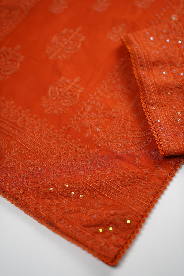 Sajh Dajh Muhazzib - Embroidered Khaddar Shirt with Trouser - Ready to Wear