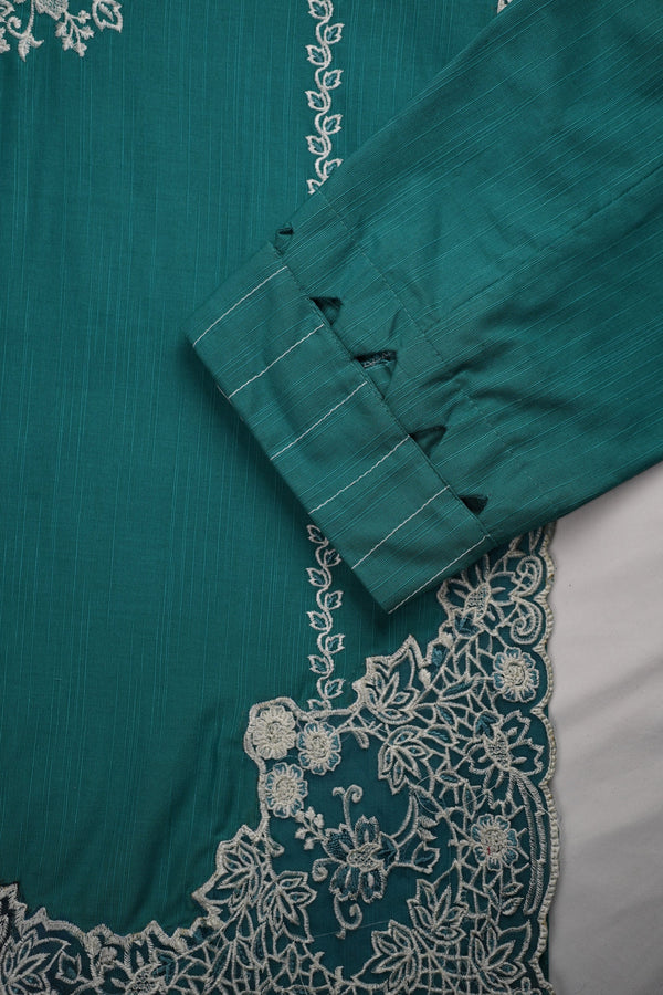 Sajh Dajh Muhazzib - Embroidered Khaddar with Trouser - Ready to Wear
