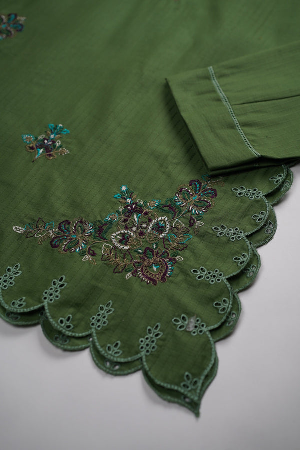 Sajh Dajh Muhazzib - Embroidered Khaddar with Trouser - Ready to Wear