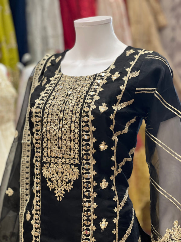 Sajh Dajh Naqsh - Luxury Organza Ready to Wear Mirror Suit
