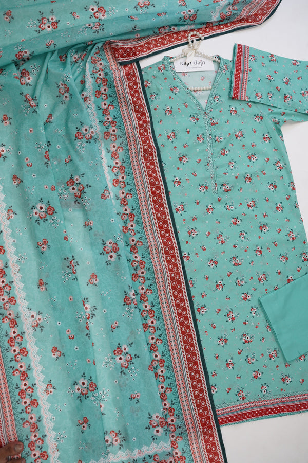 Sajh Dajh New Bin Saeed Originals - Printed Lawn Outfit with Lawn Dupatta - Ready to Wear