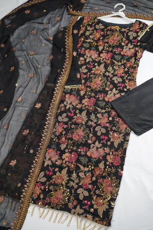Sajh Dajh Pre Order - Husan e Jahan - Luxury Chiffon Suit with Chiffon Dupatta - Ready to Wear