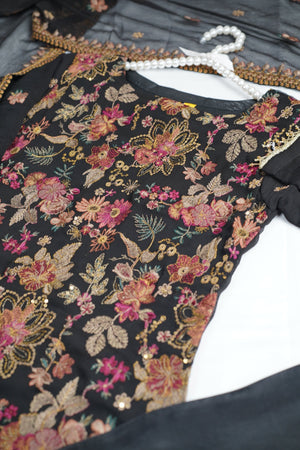 Sajh Dajh Pre Order - Husan e Jahan - Luxury Chiffon Suit with Chiffon Dupatta - Ready to Wear