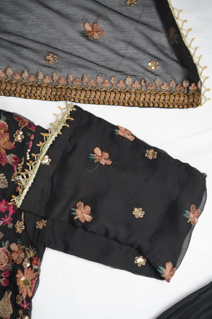 Sajh Dajh Pre Order - Husan e Jahan - Luxury Chiffon Suit with Chiffon Dupatta - Ready to Wear