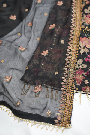 Sajh Dajh Pre Order - Husan e Jahan - Luxury Chiffon Suit with Chiffon Dupatta - Ready to Wear