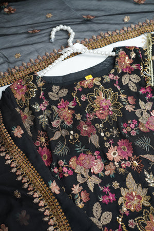 Sajh Dajh Pre Order - Husan e Jahan - Luxury Chiffon Suit with Chiffon Dupatta - Ready to Wear