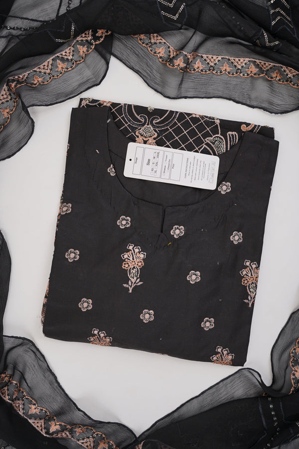 Sajh Dajh Premium Budget Wear - D3 Embroidered Lawn Outfit with Lawn Dupatta - Ready to Wear