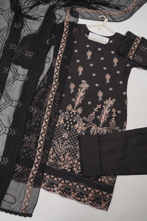 Sajh Dajh Premium Budget Wear - D3 Embroidered Lawn Outfit with Lawn Dupatta - Ready to Wear