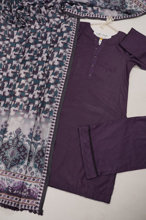 Sajh Dajh Rozi - Embroidered Lawn Outfit with Plazzo Bottoms - Ready to Wear