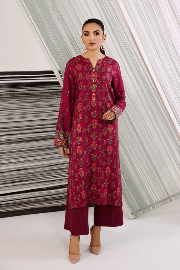 Sajh Dajh Rozi - Linen Digital Printed Embroidered Shirt