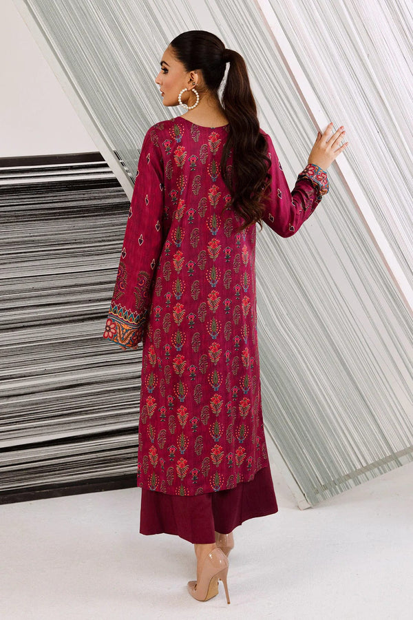 Sajh Dajh Rozi - Linen Digital Printed Embroidered Shirt