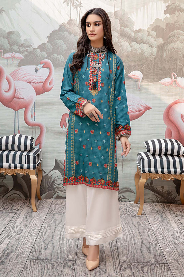 Sajh Dajh Rozi - Linen Digital Printed Embroidered Shirt