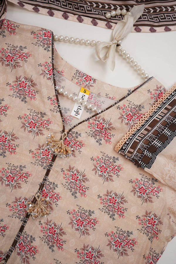 Sajh Dajh Rozi - Linen Printed Suit with Linen Dupatta  - Winter Collection