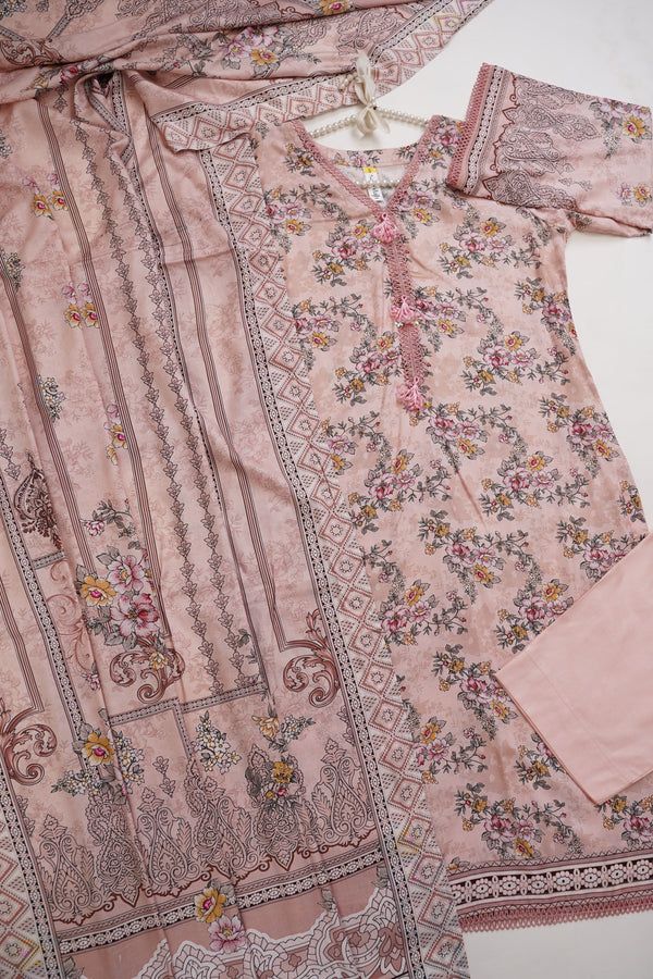 Sajh Dajh Rozi - Linen Printed Suit with Linen Dupatta  - Winter Collection