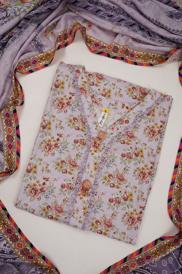 Sajh Dajh Rozi - Linen Printed Suit with Linen Dupatta  - Winter Collection