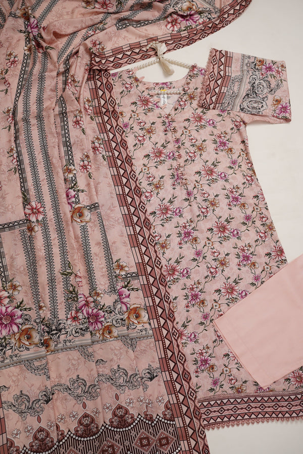 Sajh Dajh Rozi - Linen Printed Suit with Linen Dupatta  - Winter Collection