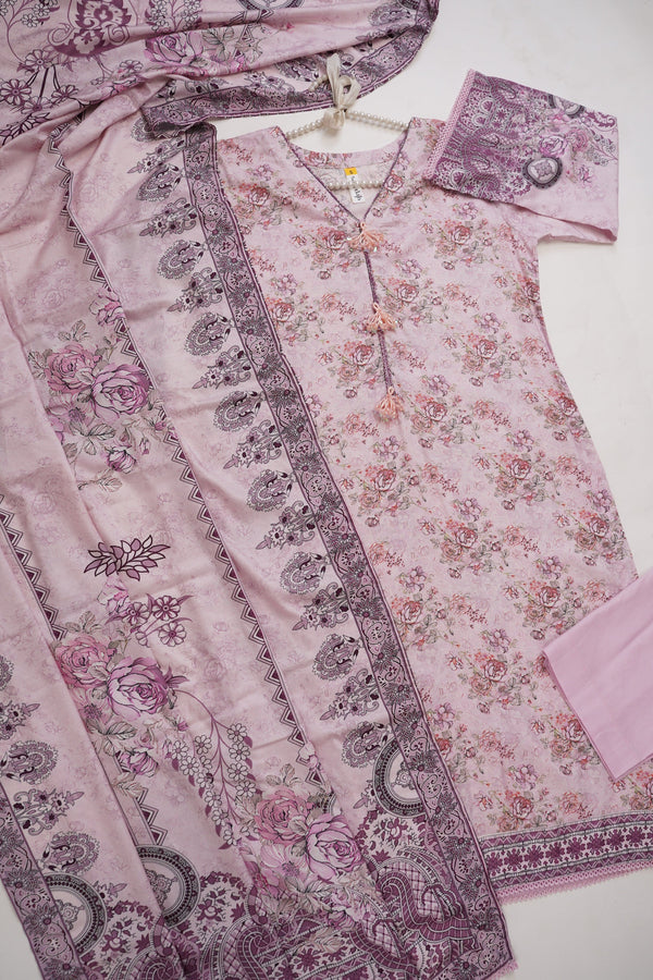 Sajh Dajh Rozi - Linen Printed Suit with Linen Dupatta  - Winter Collection