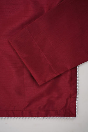 Sajh Dajh Rozi - Luxury Raw Silk Hand Embroidered Outfit with Net Dupatta