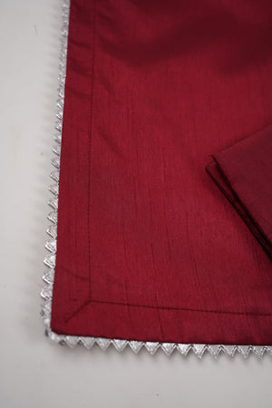 Sajh Dajh Rozi - Luxury Raw Silk Hand Embroidered Outfit with Net Dupatta